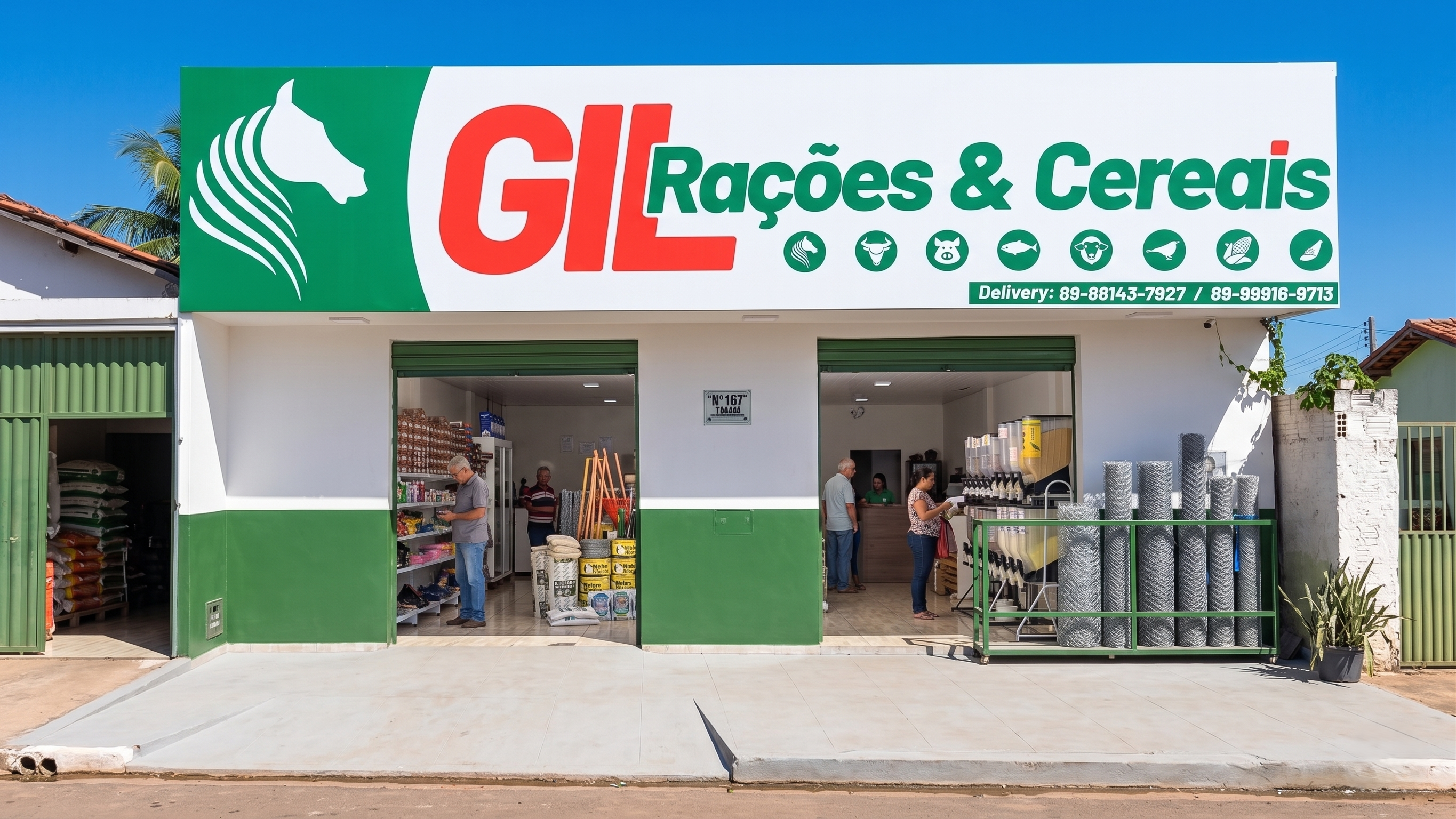 Fachada da Loja Gil Rações e Cereais em Gilbués-PI